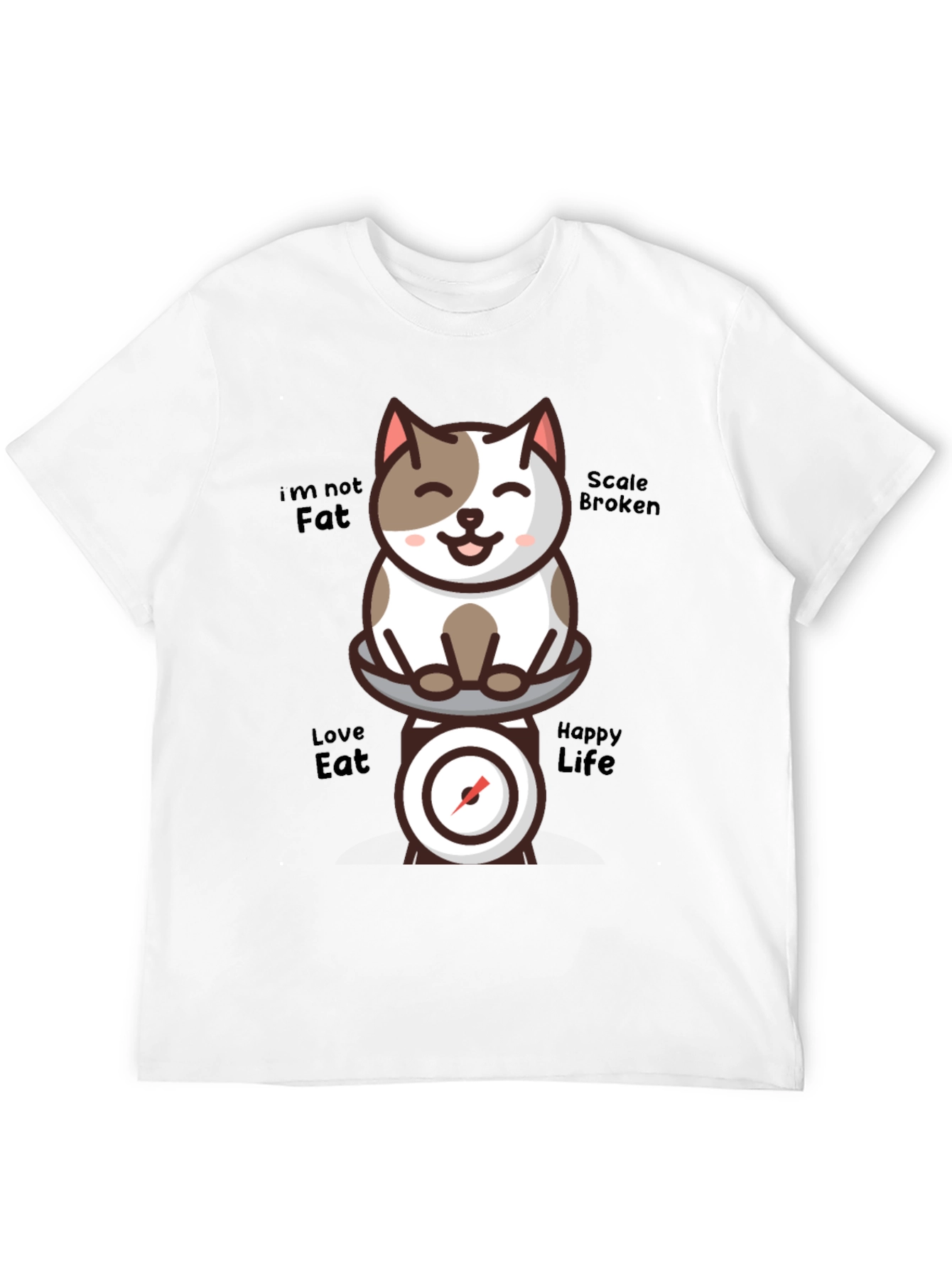 Funny Cat Scale T-Shirt - Im Not Fat
