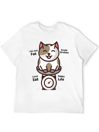 Funny Cat Scale T-Shirt - Im Not Fat