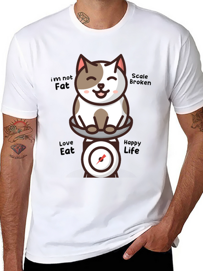 Funny Cat Scale T-Shirt - Im Not Fat