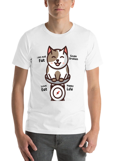 Funny Cat Scale T-Shirt - Im Not Fat