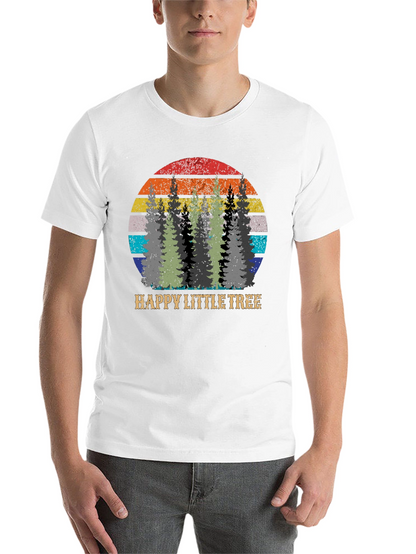 Happy Little Tree Graphic Tee - Retro Style