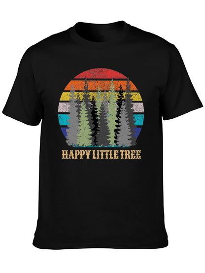 Happy Little Tree Graphic Tee - Retro Style