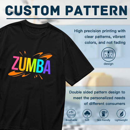 Vibrant Rainbow Zumba Dance Logo Plus Size Women's Printed T-Shirt