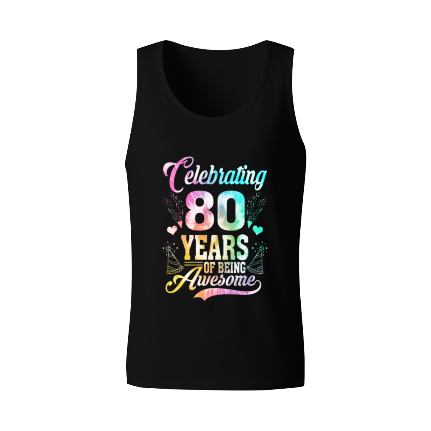 Tie Dye Celebrating 80 Years Awesome Birthday Tank