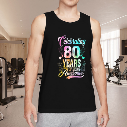 Tie Dye Celebrating 80 Years Awesome Birthday Tank