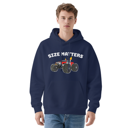 Size Matters Monster Off-Road Truck Graphic Hoodie, Mens Cozy Outdoor Pullover
