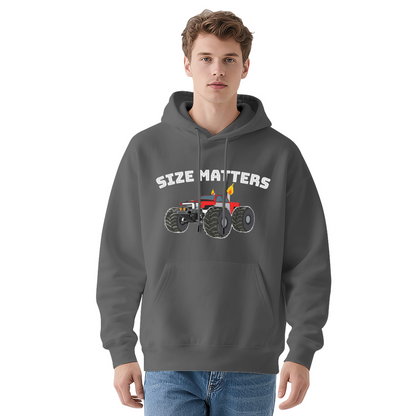 Size Matters Monster Off-Road Truck Graphic Hoodie, Mens Cozy Outdoor Pullover