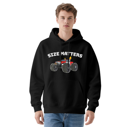 Size Matters Monster Off-Road Truck Graphic Hoodie, Mens Cozy Outdoor Pullover