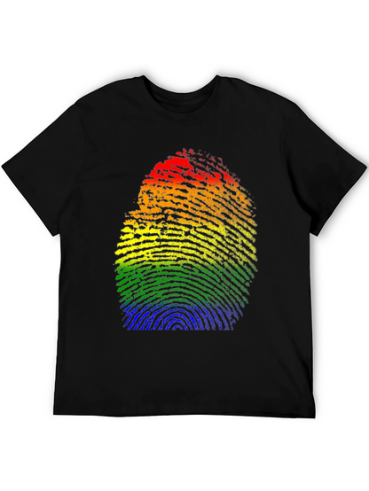 Pride Fingerprint Graphic Tee - Black LGBTQ+ Shirt