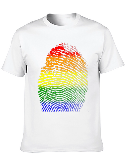 Pride Fingerprint Graphic Tee - Black LGBTQ+ Shirt
