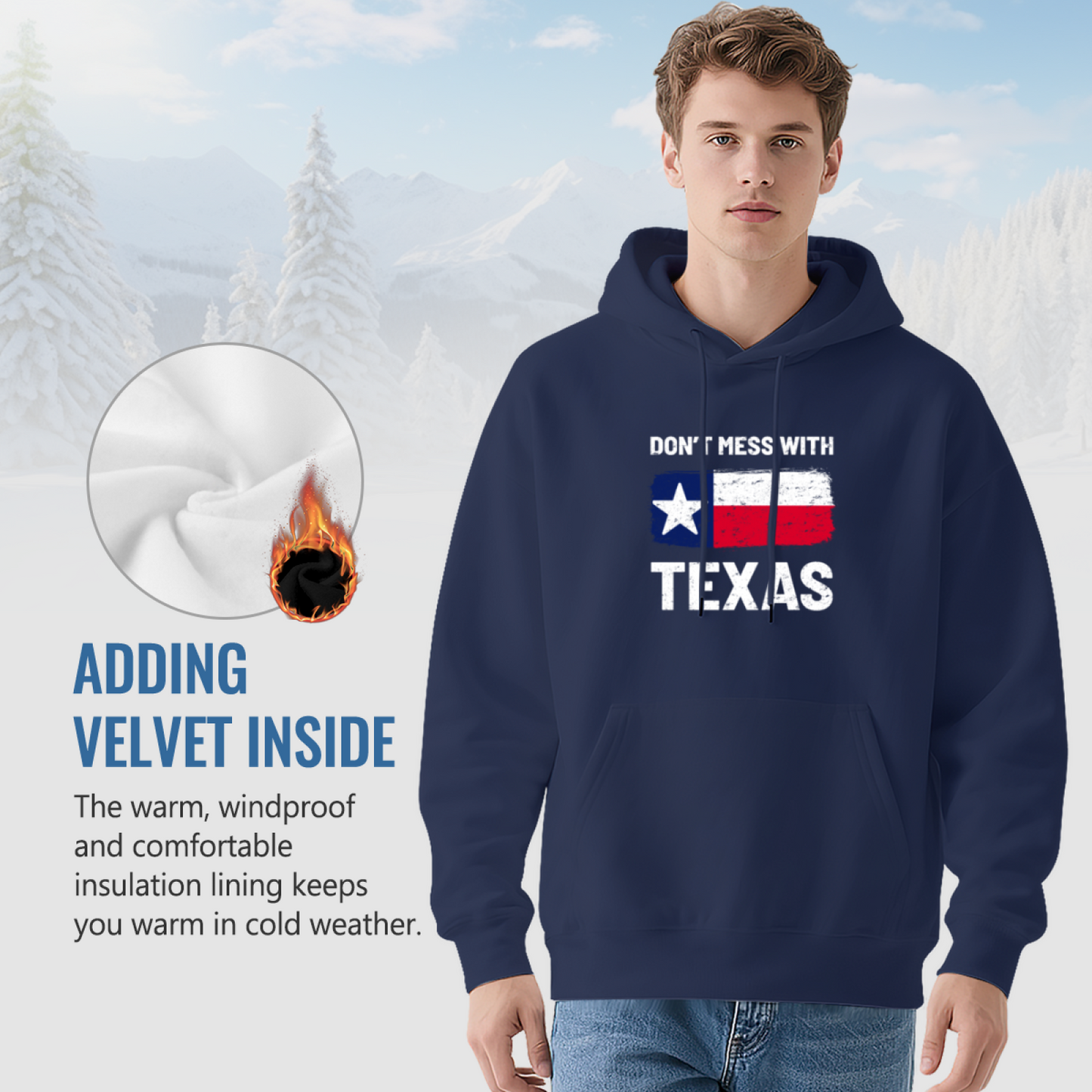 Vintage Texas Flag Graphic Hoodie, Cozy Daily Wear