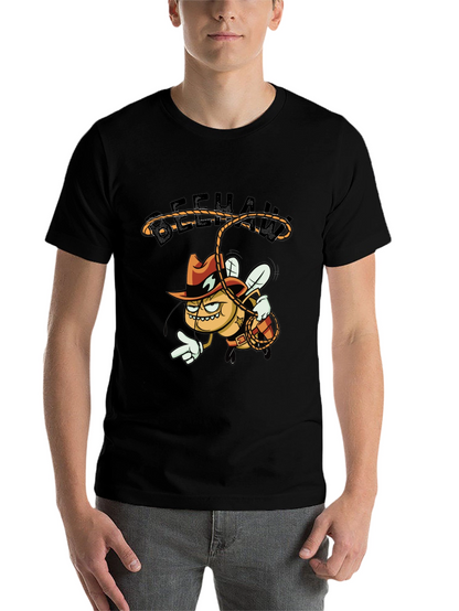 Beehaw Cartoon Graphic Black T-Shirt