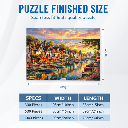 Dreamy Sunset French Riverside Half?Timber Town Jigsaw Puzzle (300/500/1000pcs)