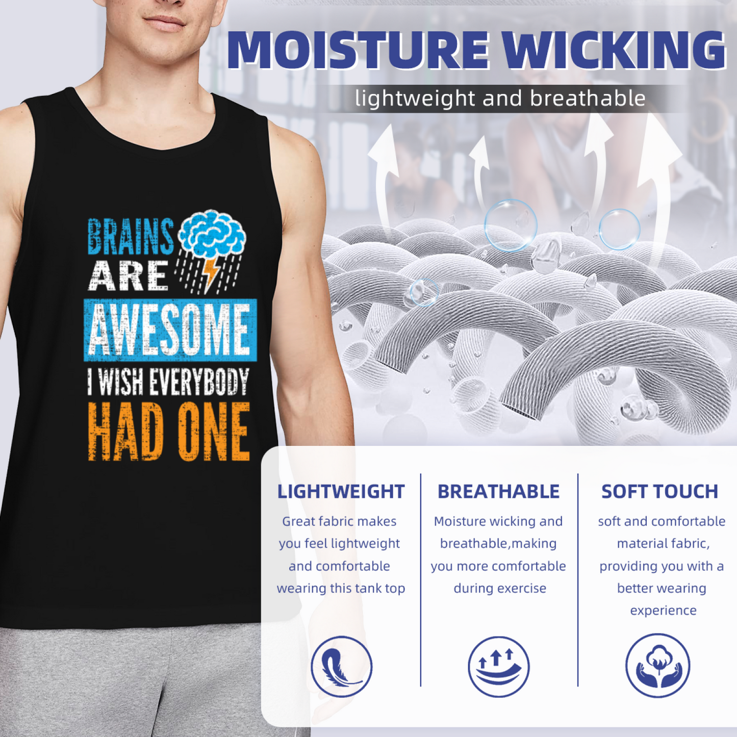 Brains Are Awesome Funny Sarcastic Graphic Tank