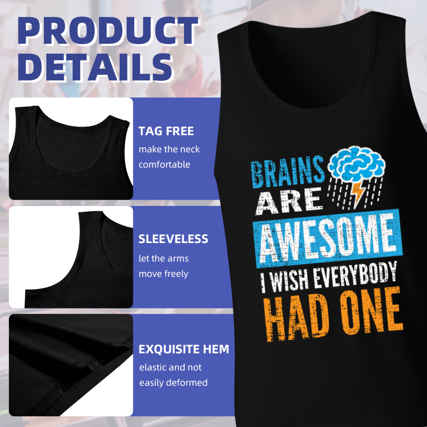 Brains Are Awesome Funny Sarcastic Graphic Tank