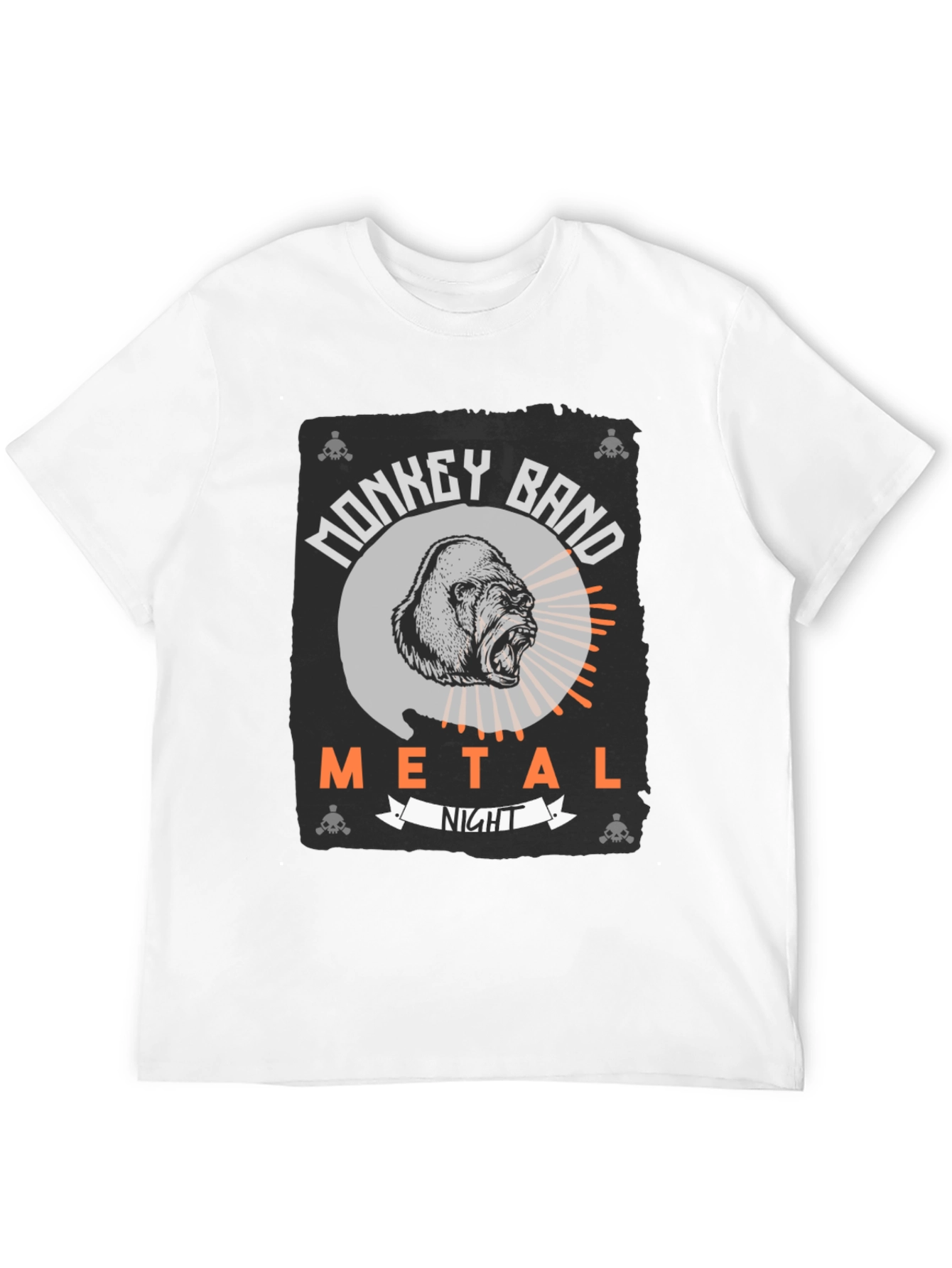 Monkey Band Metal Night Black Graphic T-Shirt