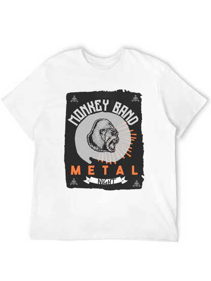 Monkey Band Metal Night Black Graphic T-Shirt
