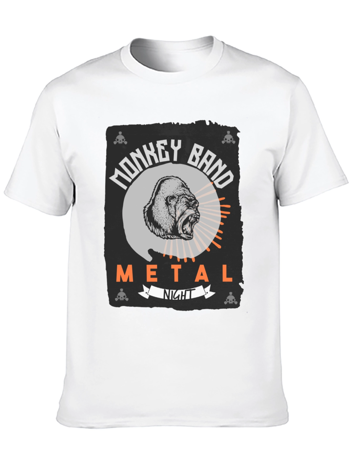 Monkey Band Metal Night Black Graphic T-Shirt