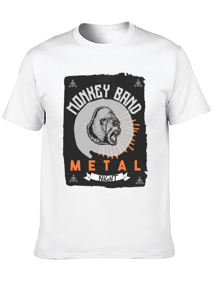 Monkey Band Metal Night Black Graphic T-Shirt