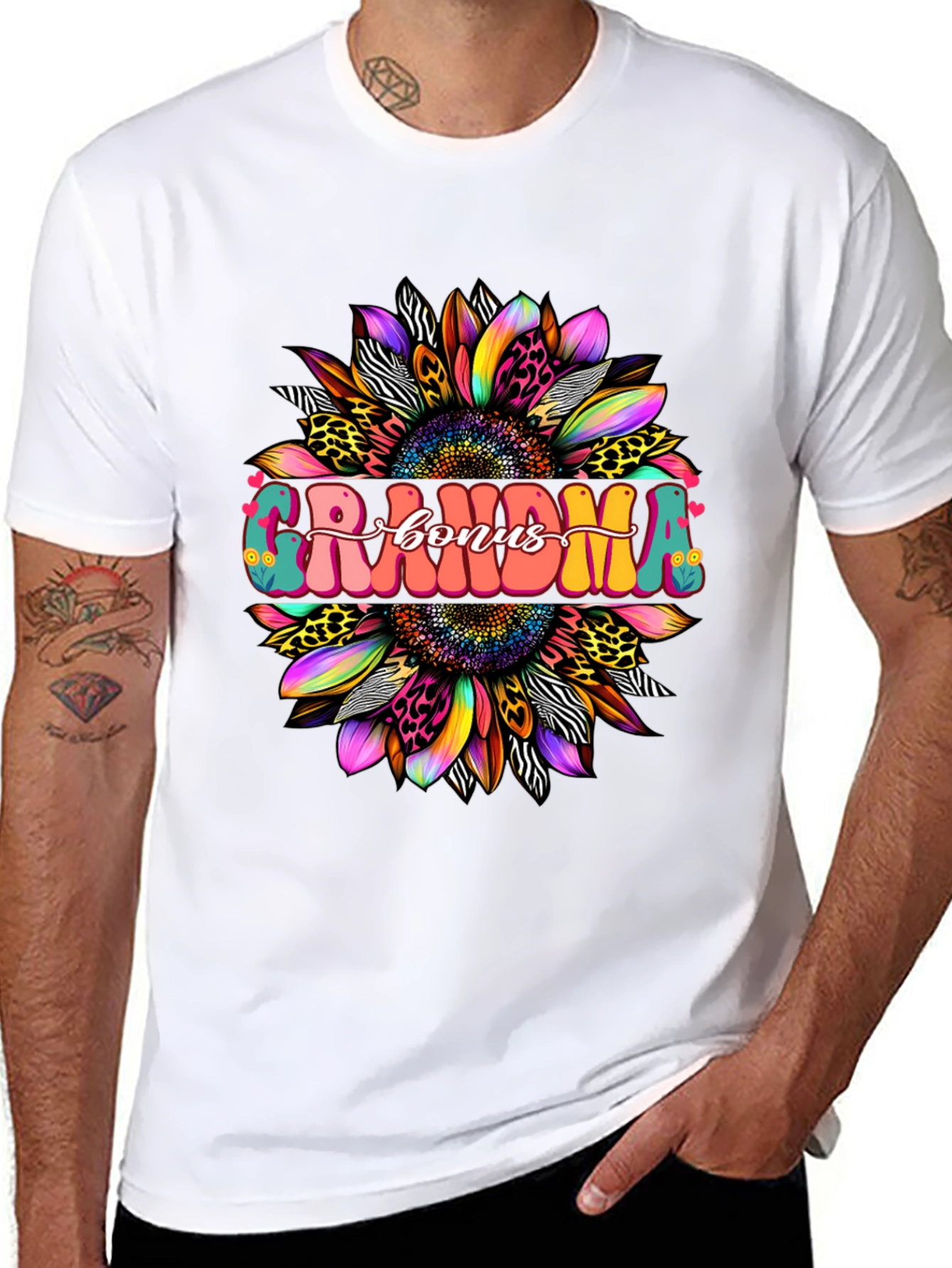 Grandma Bonus Graphic Tee - Sunflower Design