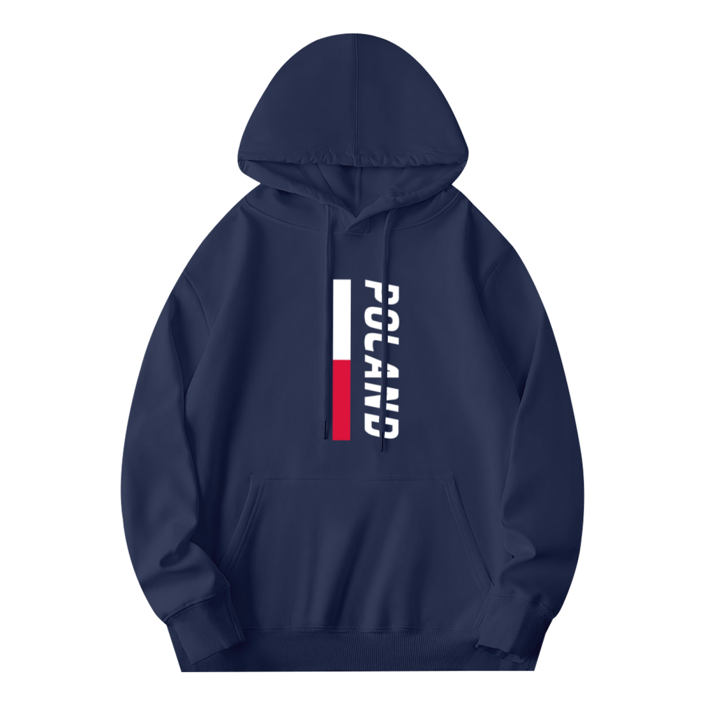 Vertical Poland Flag Patriotic Navy Hoodie