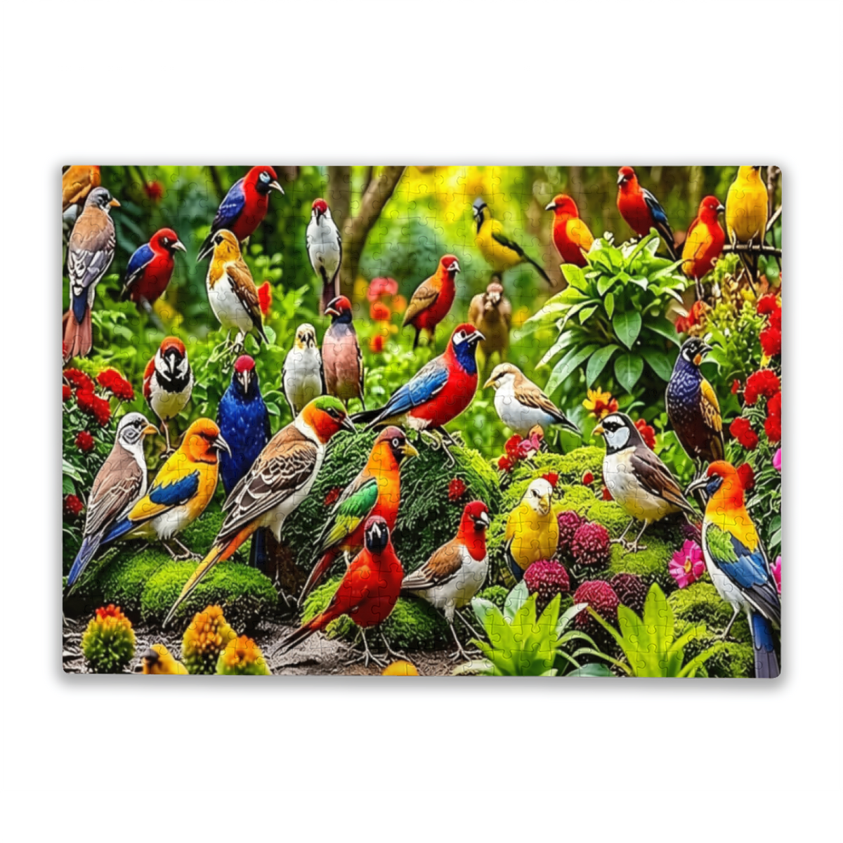 Vibrant Flock of Tropical Birds ¨C Colorful Forest Wildlife Puzzle