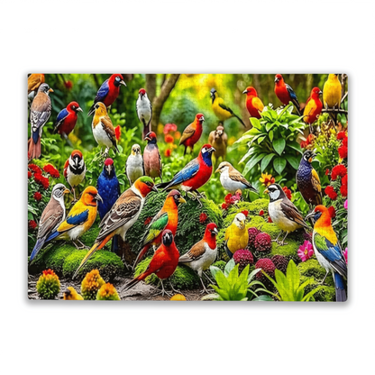 Vibrant Flock of Tropical Birds ¨C Colorful Forest Wildlife Puzzle