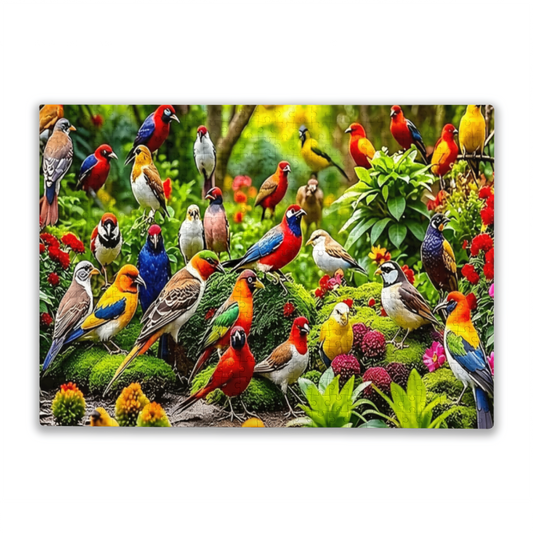 Vibrant Flock of Tropical Birds ¨C Colorful Forest Wildlife Puzzle