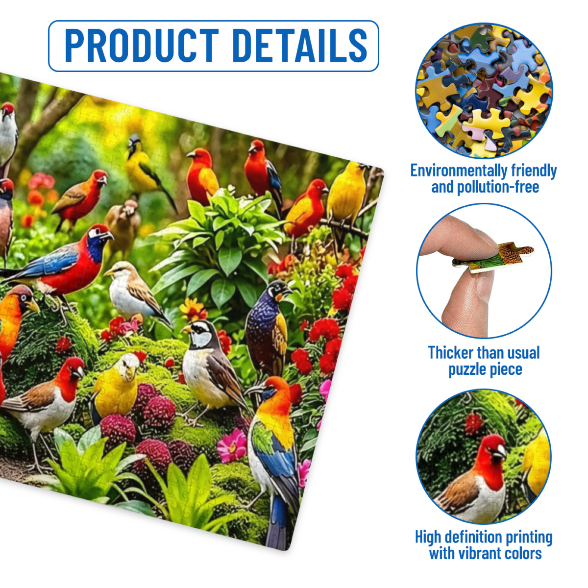 Vibrant Flock of Tropical Birds ¨C Colorful Forest Wildlife Puzzle