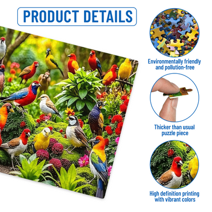 Vibrant Flock of Tropical Birds ¨C Colorful Forest Wildlife Puzzle