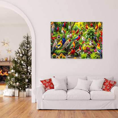 Vibrant Flock of Tropical Birds ¨C Colorful Forest Wildlife Puzzle