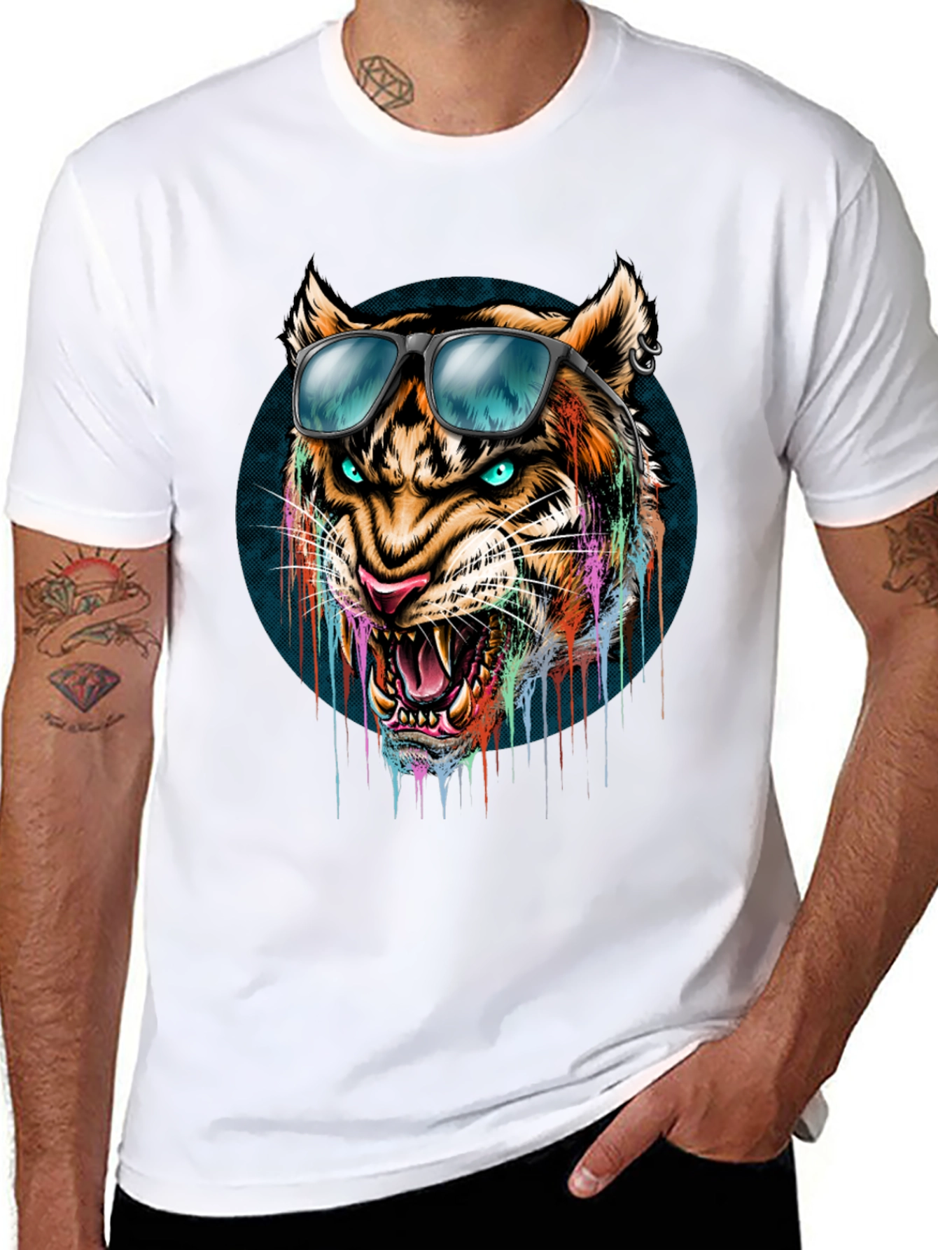 Cool Tiger Graphic Tee - Mens Black T-Shirt