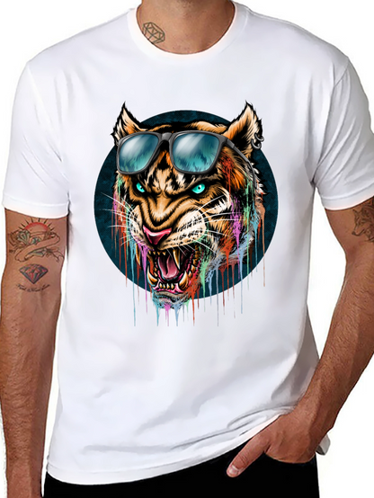 Cool Tiger Graphic Tee - Mens Black T-Shirt