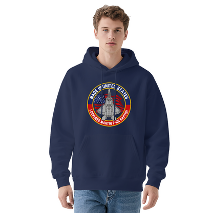 Made In USA F-22 Raptor Fighter Jet Unisex Hoodie, Warm Comfort Aviation Pullover