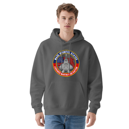 Made In USA F-22 Raptor Fighter Jet Unisex Hoodie, Warm Comfort Aviation Pullover