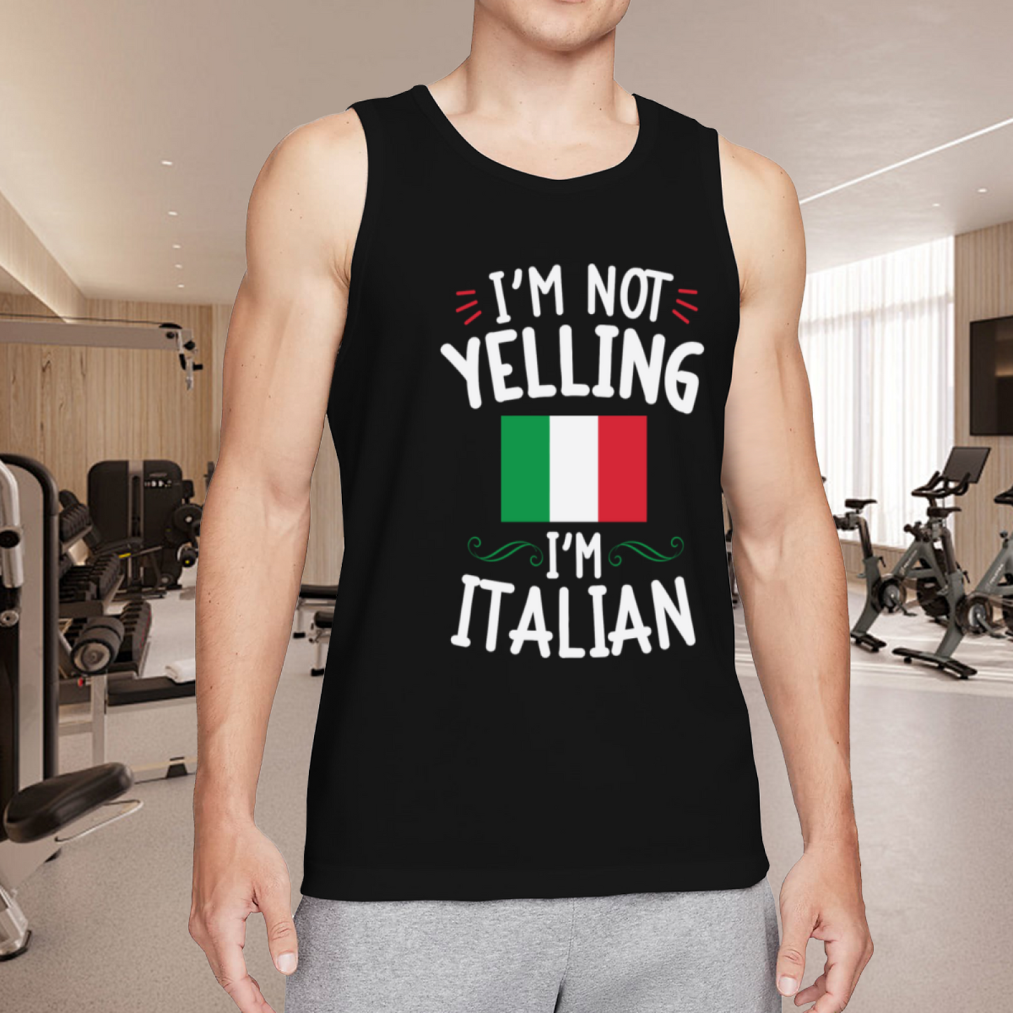 I¡¯m Not Yelling I¡¯m Italian Funny Italy Flag Heritage Tank Top