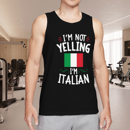 I¡¯m Not Yelling I¡¯m Italian Funny Italy Flag Heritage Tank Top