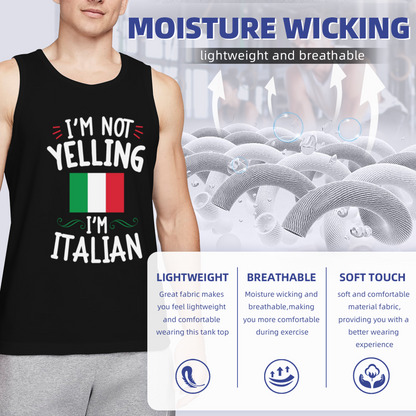 I¡¯m Not Yelling I¡¯m Italian Funny Italy Flag Heritage Tank Top