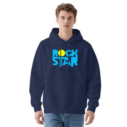 Bold Rock Star Color Block Letter Hoodie, Music Fan Trendy Cozy Street Sweatshirt