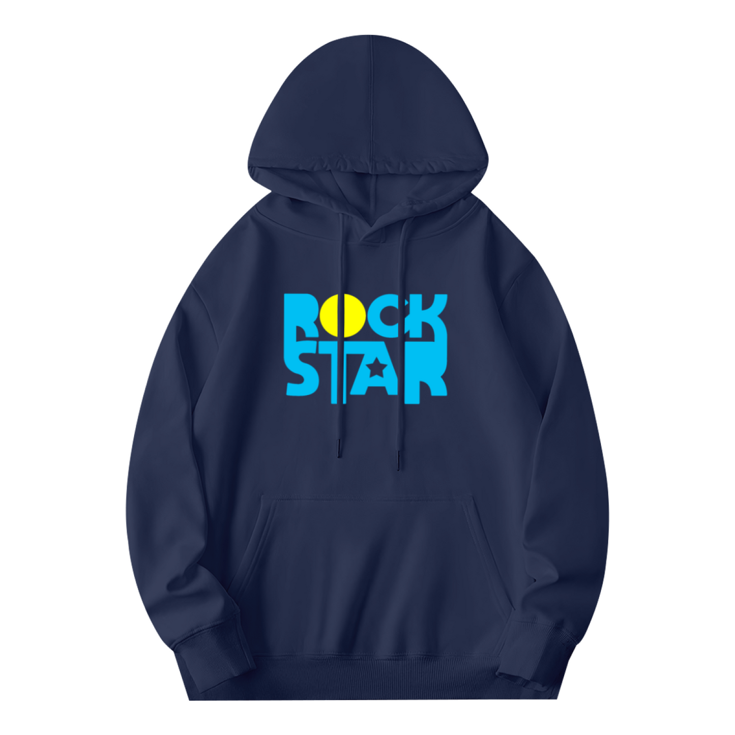 Bold Rock Star Color Block Letter Hoodie, Music Fan Trendy Cozy Street Sweatshirt