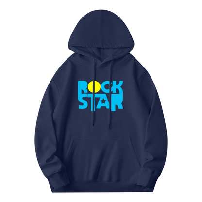 Bold Rock Star Color Block Letter Hoodie, Music Fan Trendy Cozy Street Sweatshirt