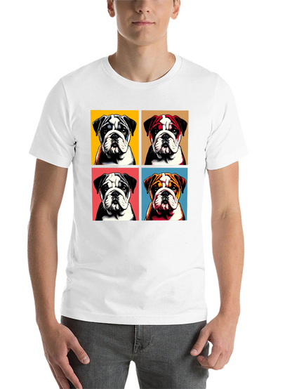 Bulldog Pop Art Graphic Tee - Black Cotton Blend