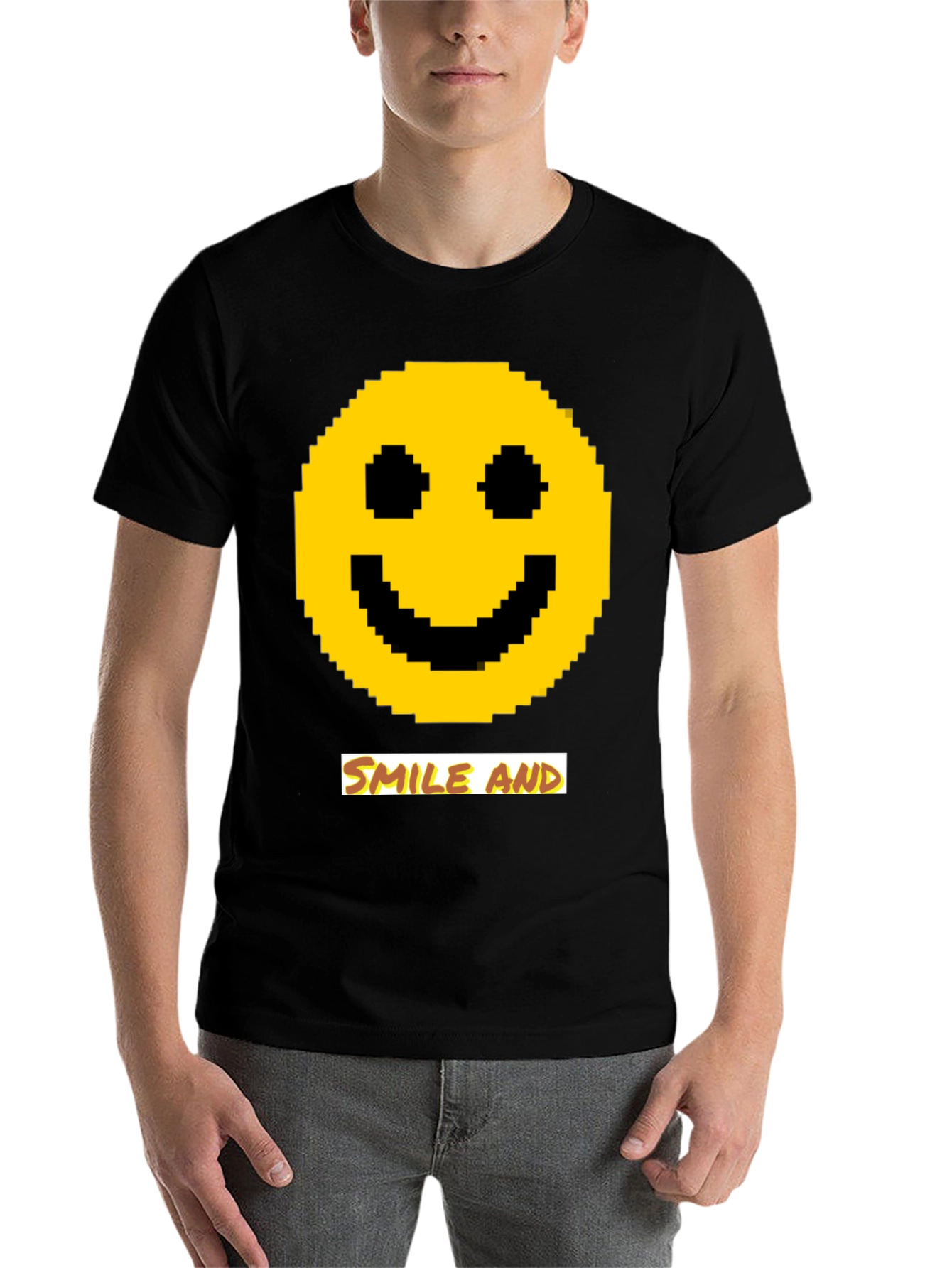 Pixel Smiley Face T-Shirt - Smile and...