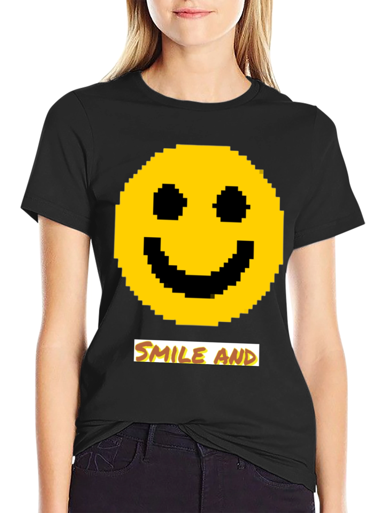 Pixel Smiley Face T-Shirt - Smile and...