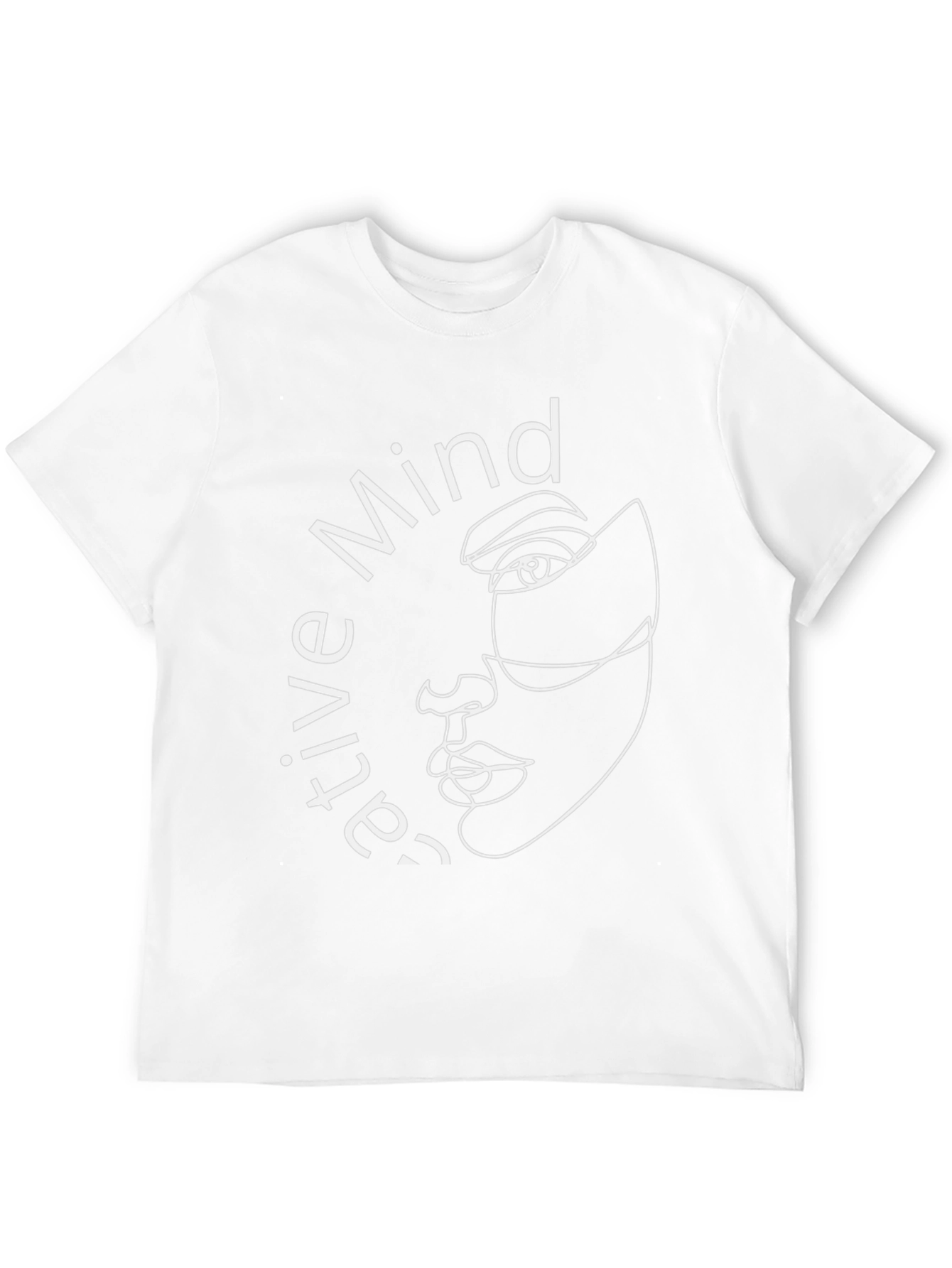 Active Mind T-Shirt - Abstract Face Line Art Tee