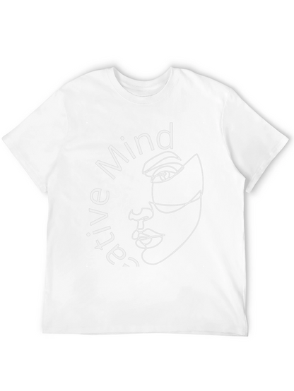 Active Mind T-Shirt - Abstract Face Line Art Tee