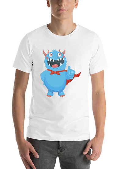 Monster Graphic Tee - Cute Blue Cartoon Character