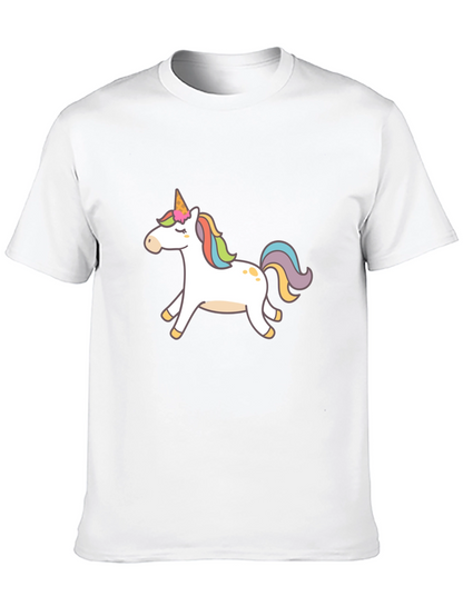 Black T-Shirt with Unicorn Graphic
