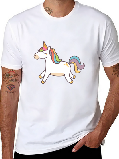 Black T-Shirt with Unicorn Graphic