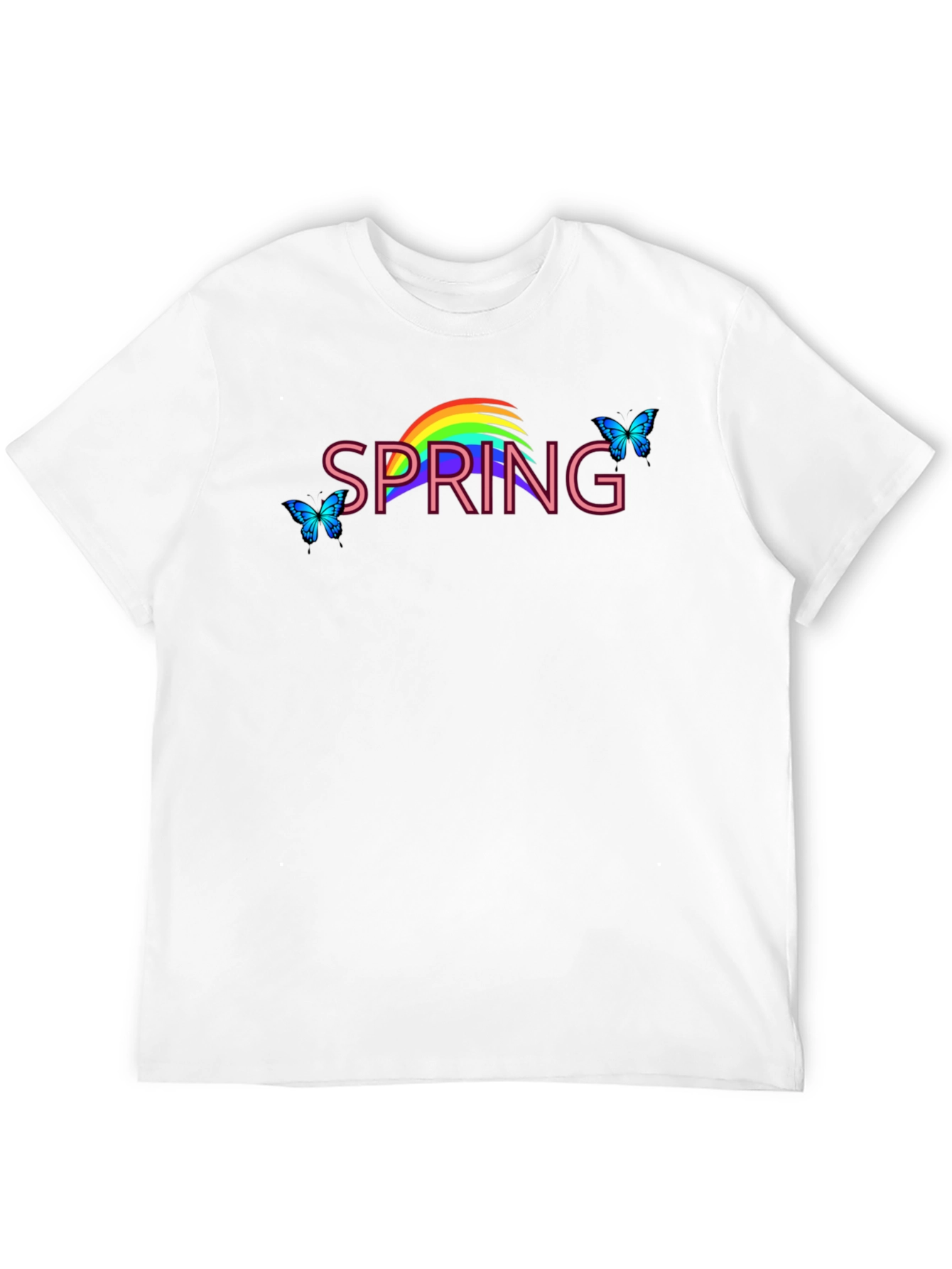 Spring Rainbow Butterfly Graphic Tee